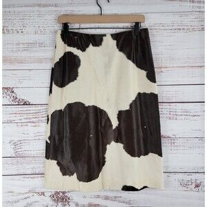 Vintage Michael Kors Saks Fifth Avenue Cowhide Skirt Womens Size 10 Beautiful